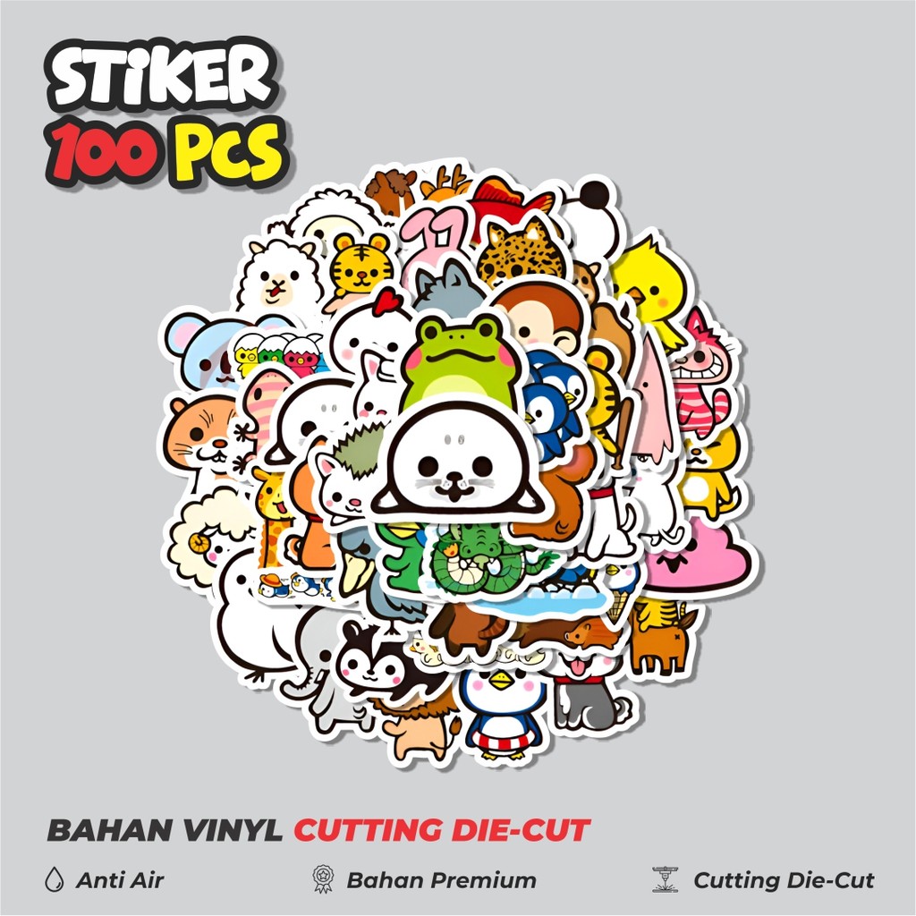 

Terbaru! 50 pcs Stiker Hewan Hewan Kartun Dekorasi Lucu Kreatif untuk Notebook, Skateboard, HP