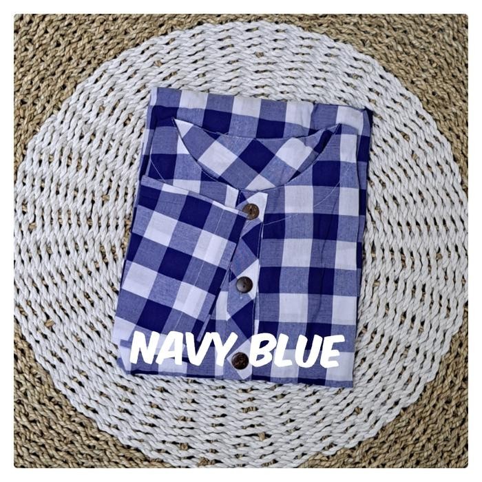 Tunik Atasan Kotak" Katun Yanded(adem)JUMBO size fit to 2L.3L.4L.5L - Navy Blue
