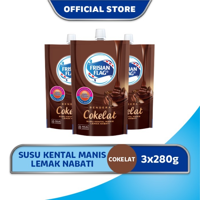 

Frisian Flag Bendera Kental Manis Cokelat Pouch 280g [3 Pcs]