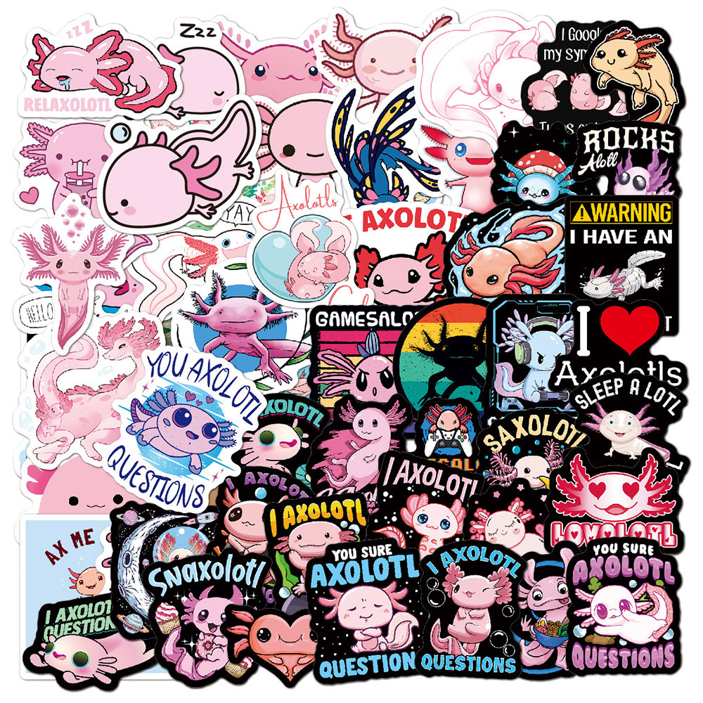 

10/30/50/100pcs Kawaii Axolotl Stickers DIY Notebook Water Bottle Laptop Aesthetic Animal Graffiti Sticker Decals Decoration Toy