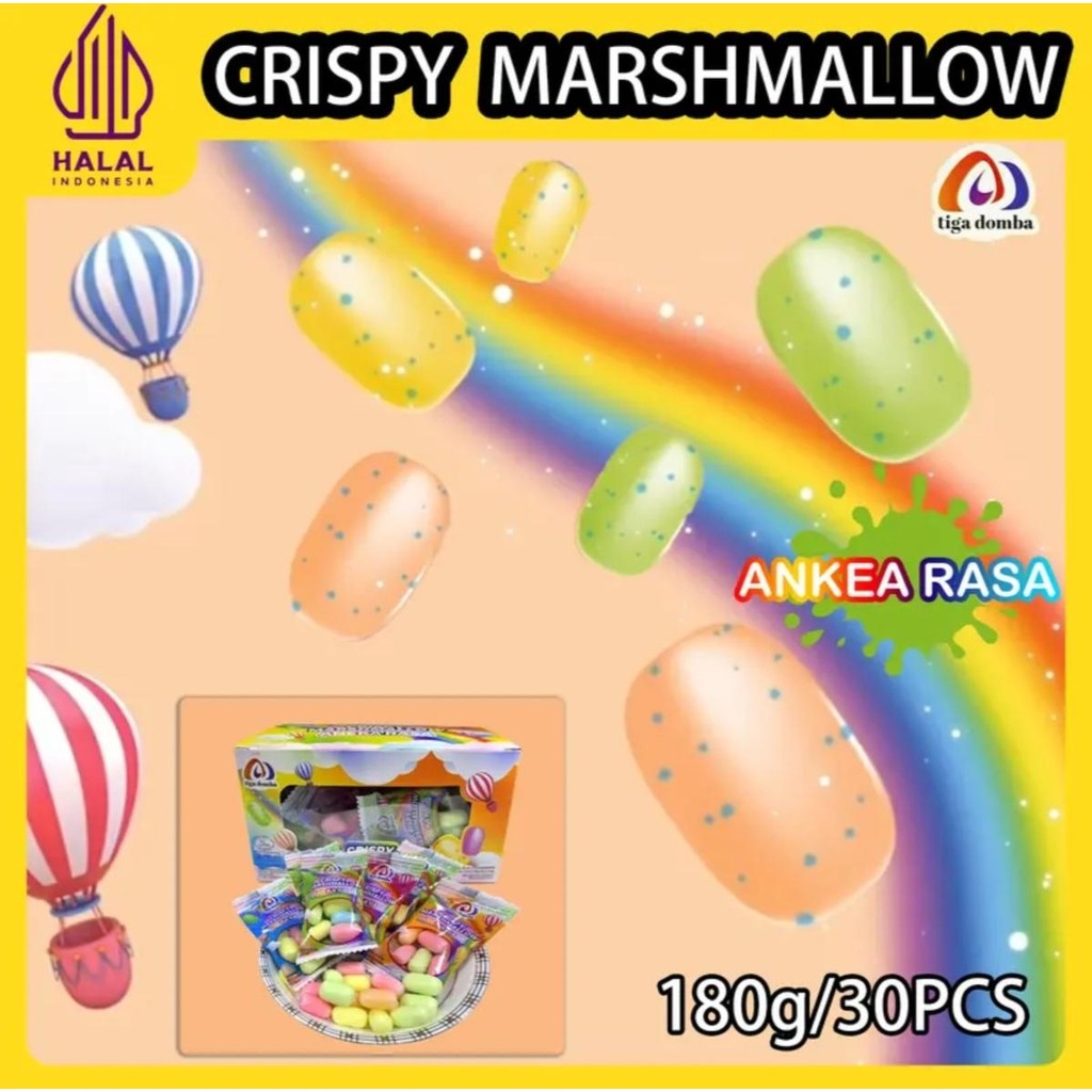 

[COD] 1 box/30 Pcs-Crispy Marshmallow- Various Fruit GummyFood Fruit flavor Sweet LollipopMini Snack Food