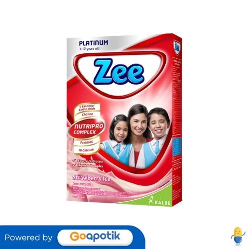Zee Platinum Susu Anak Usia 3-12 Tahun Rasa Strawberry 350 Gram Dus