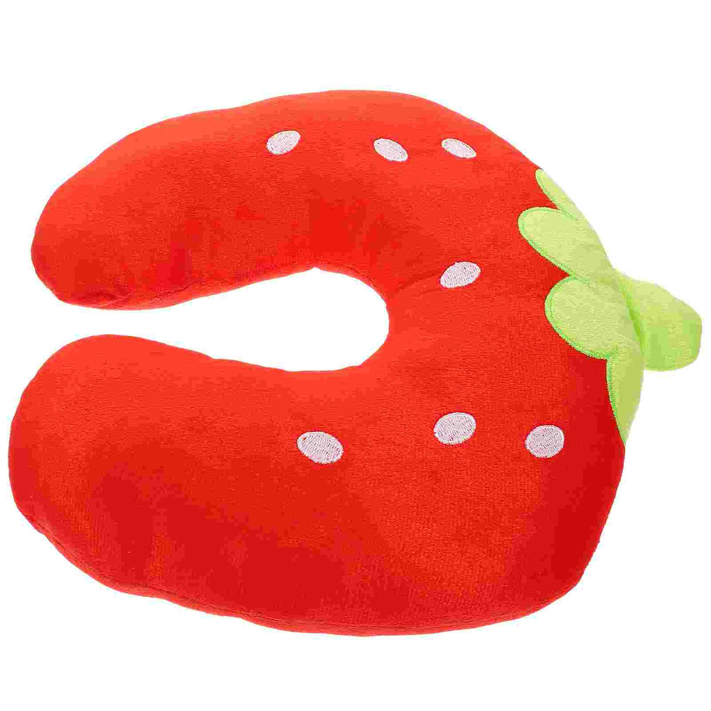 

Cervical Pillow Strawberry U-shaped Spine Nap Child Travel Neck Pillows for Airplanes Plush Office