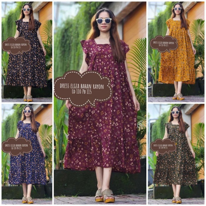 DASTER BALI REMPEL POLOS JUMBO/DRESS RUFFLE WANITA ADEM KEKINIAN