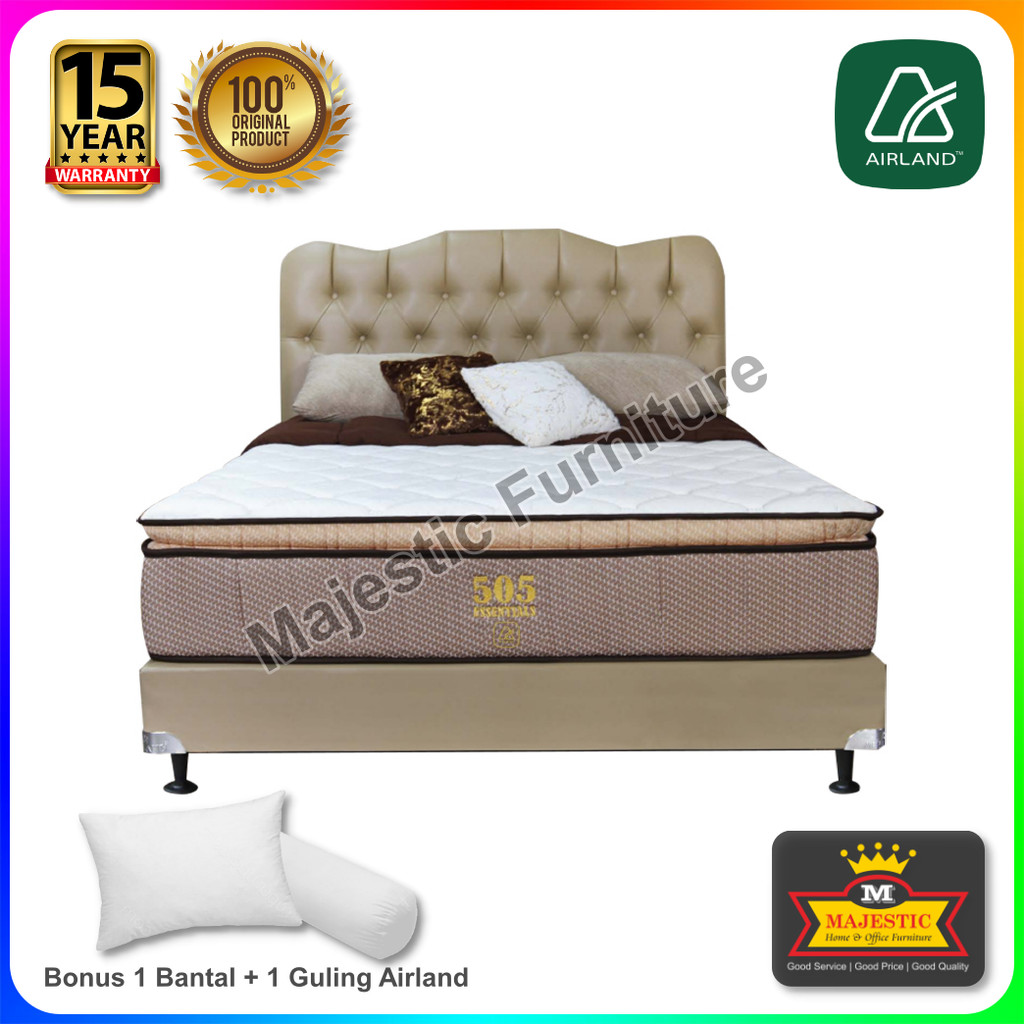 Set Spring Bed Airland 505 Essentials - Deluxe (Bonus Bantal + Guling Promo) - 90/100/120/160/180/20