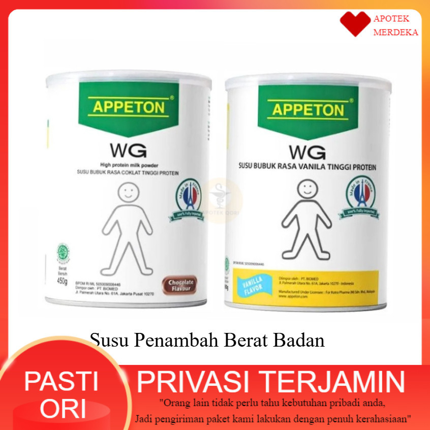 

Appeton Weight Gain Adult Coklat Vanilla 450 Gr / Susu Apeton Wg Weight Gain Dewasa 450 Gram Coklat Vanila