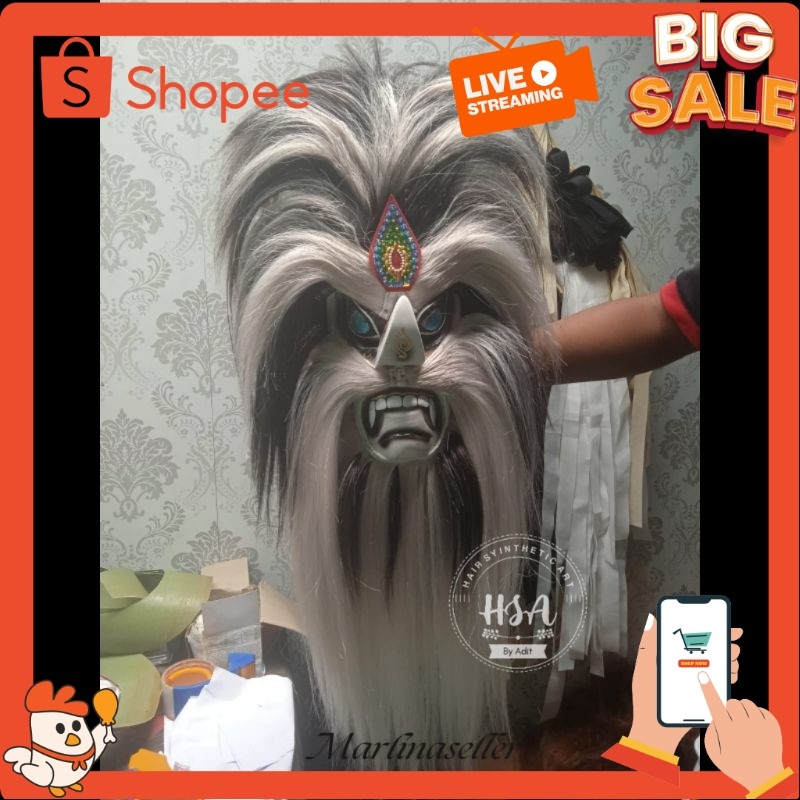 Promo Topeng ganongan/bujang ganong mata kaca putih