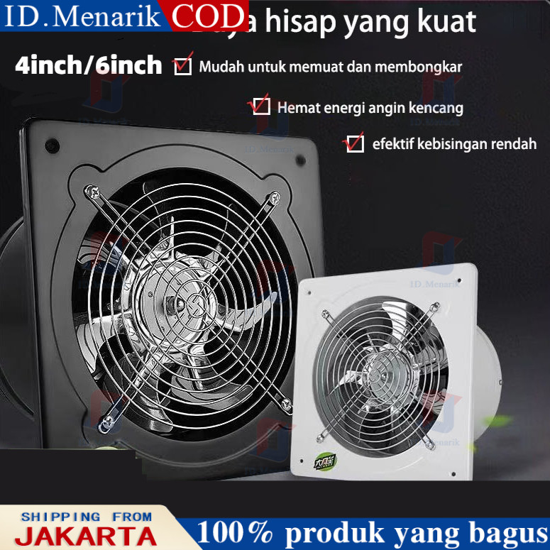 Exhaust Fan Dinding 4Inch Kipas Exhaust Ventilasi Dinding kamar mandi Booster Fan exhaust fan