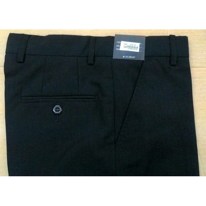 laris -Celana pria kerja ALISAN slim fit .. hitam - Hitam slimfit, 35