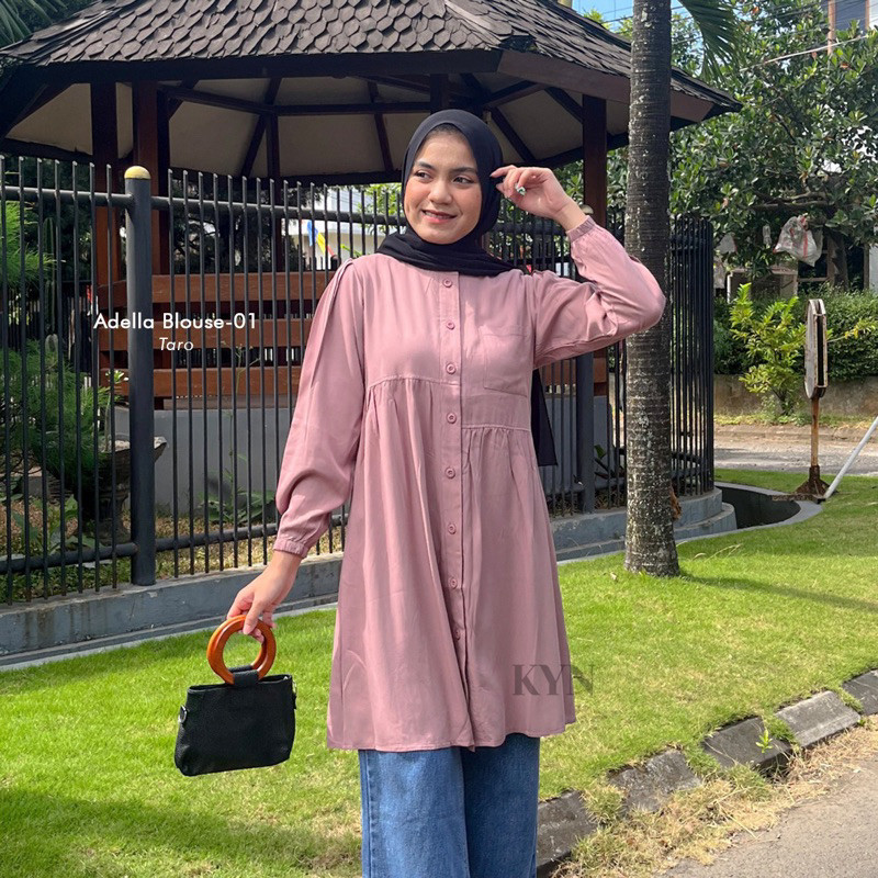 DJ76VZ KYN Adella 01 Blouse - Blouse Wanita Korean Style Kekinian Bahan Rayon premium