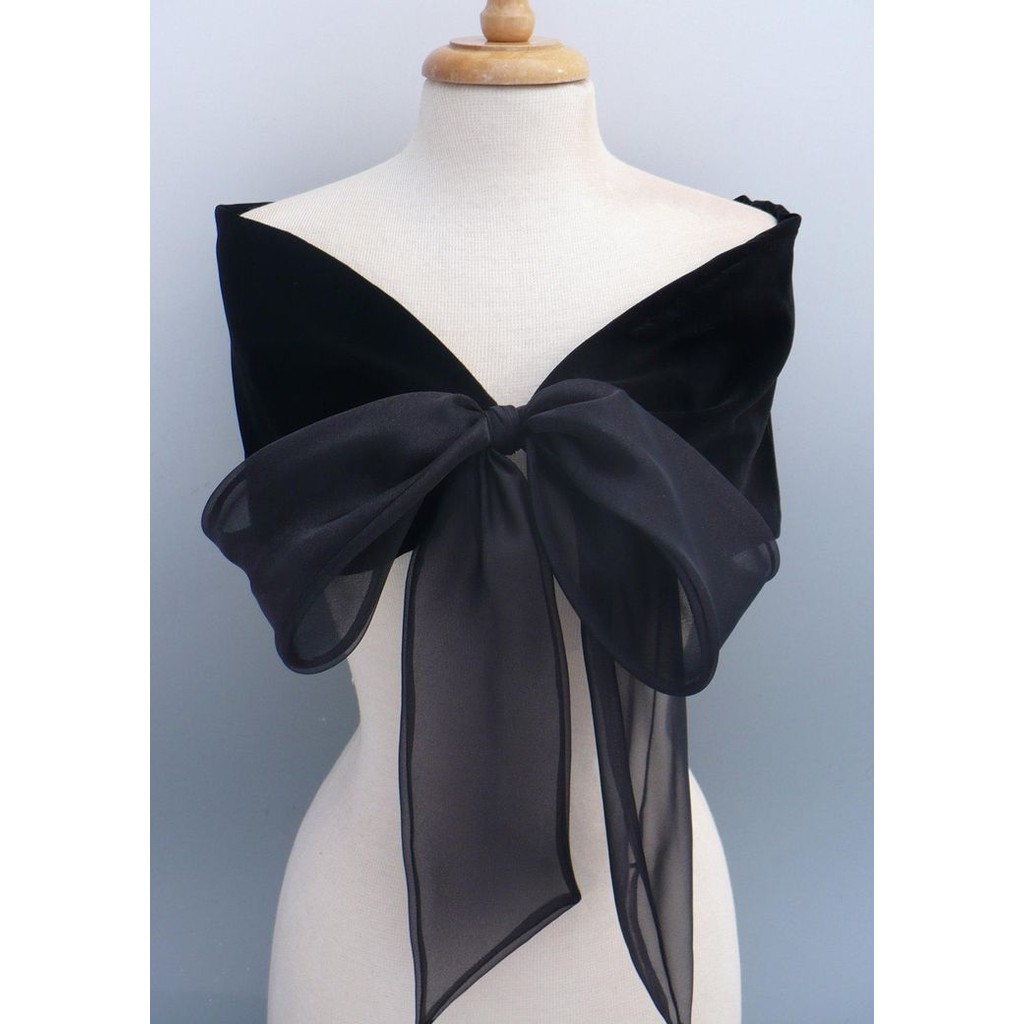 Syal Wanita Buludru Organza Cape Wanita -ZH615