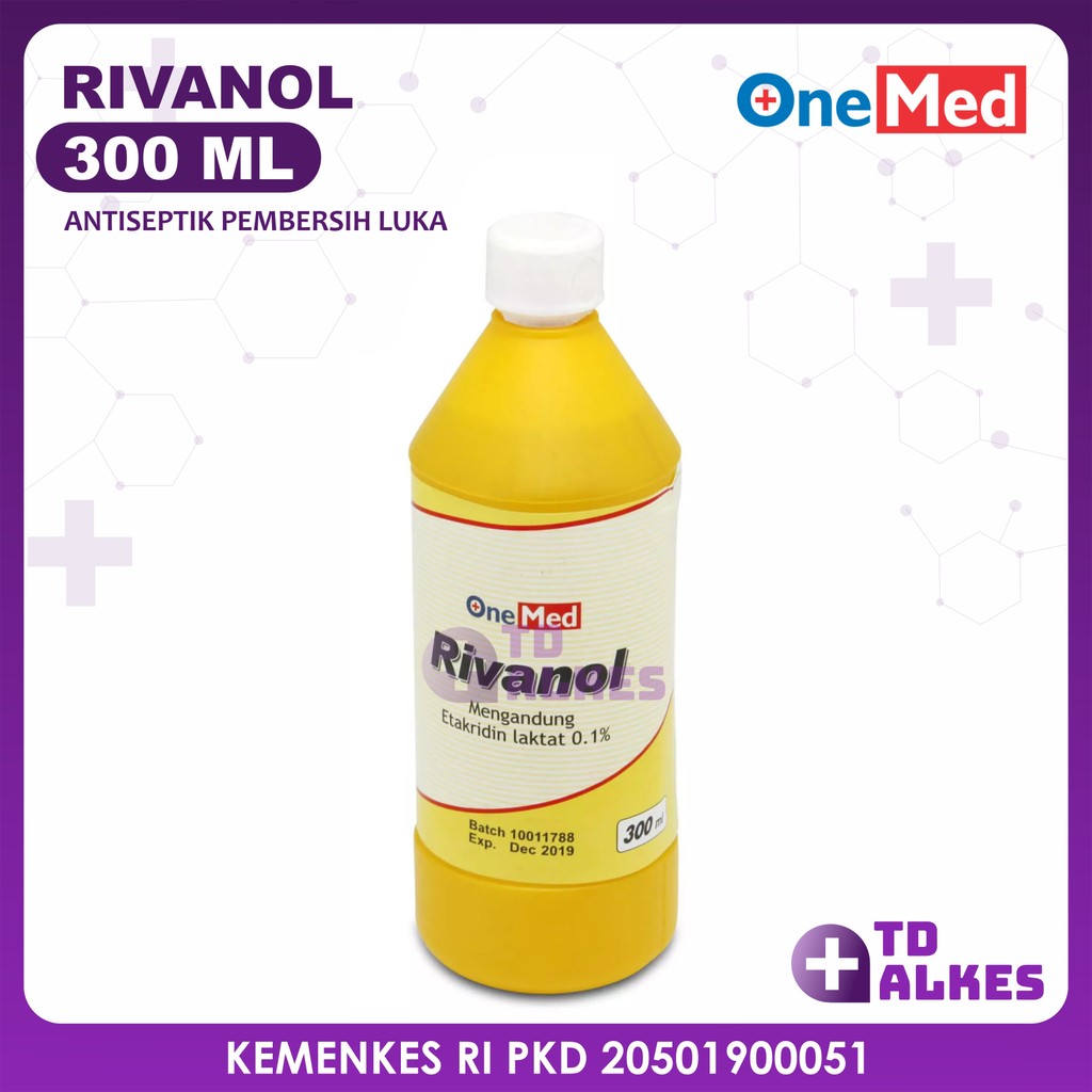 Pembersih Luka Rivanol Onemed 300ml Antiseptik Botol Kemasan 300cc