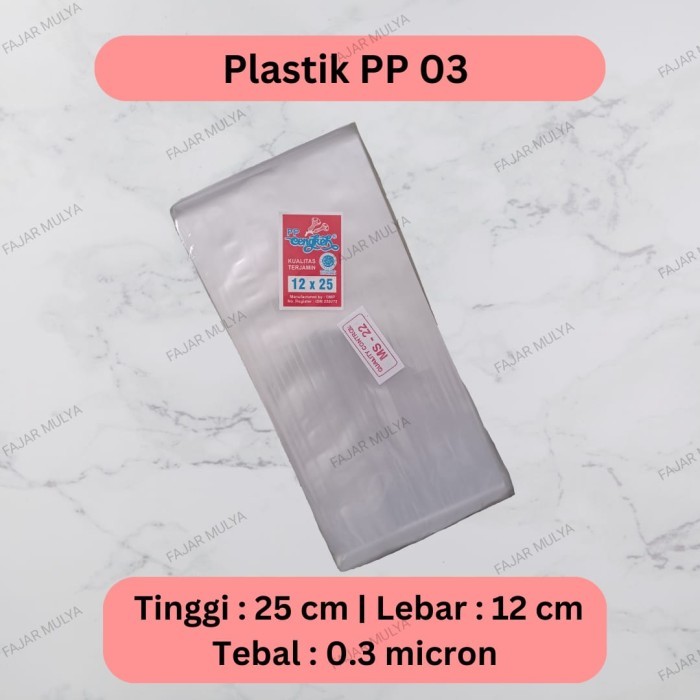 Fajar Mulya - Plastik PP Bening (12 x 25 x 03) - 1 Pack