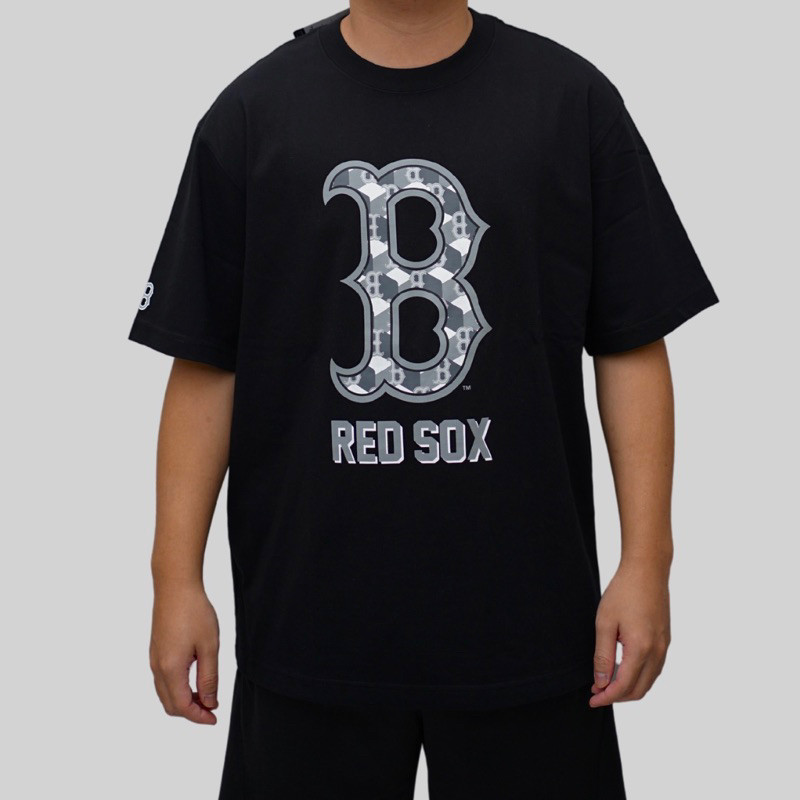 Kaos Oversize MLB Korea Redsox Cube Monogram Tee Black Original