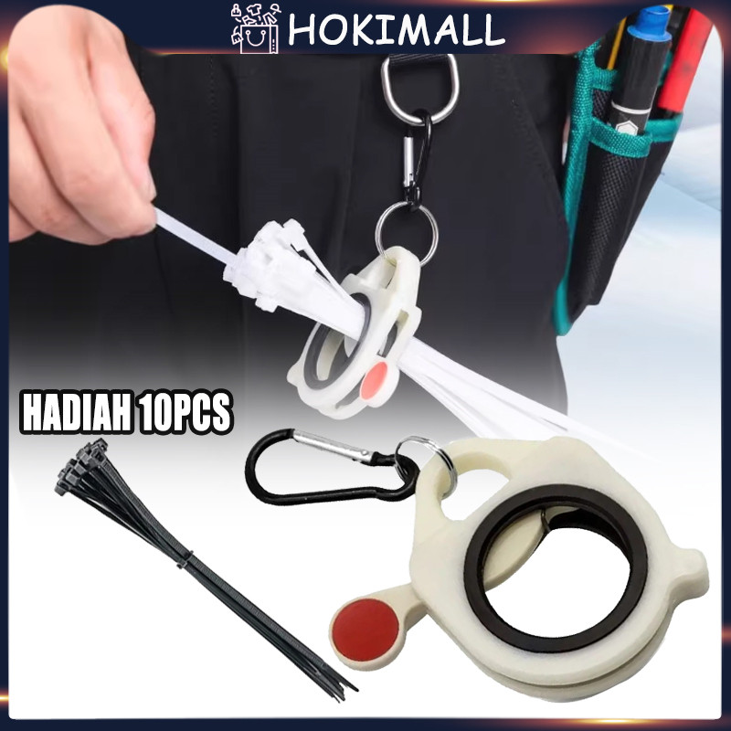 Fluorescent Cable Tie Organizer/ Reusable Zip Tie Holder Portable / Electrical Wire Ties Clip Cable 