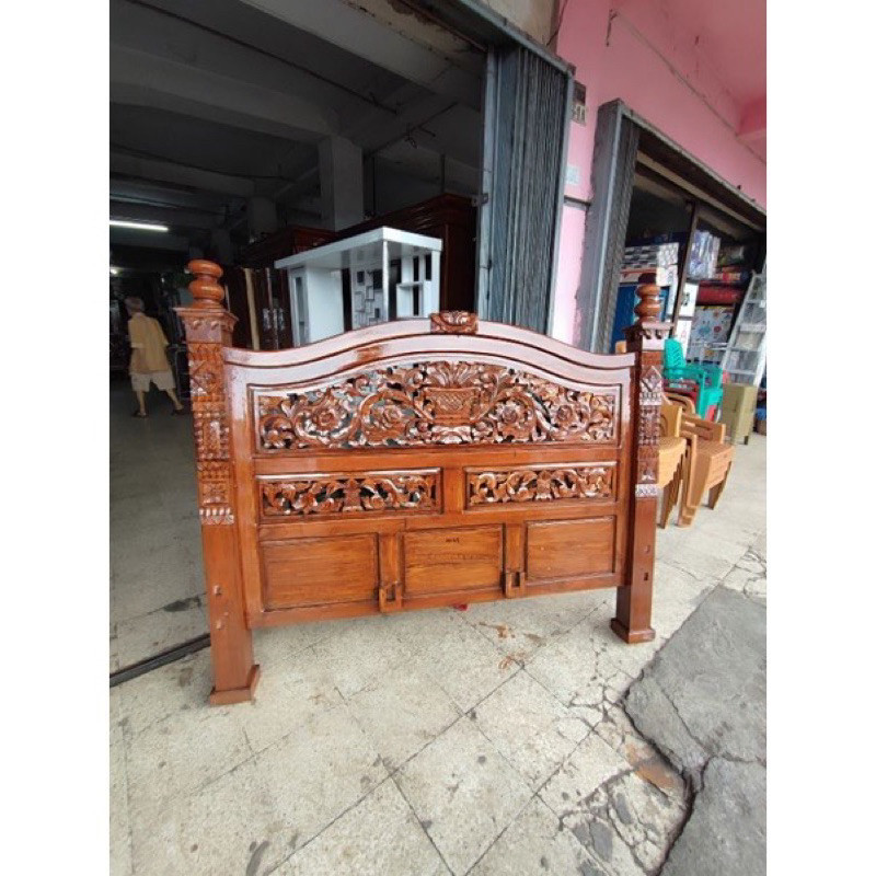 Dipan Rahwana Full Kayu Jati Tempat Tidur Jati Ukir Jepara