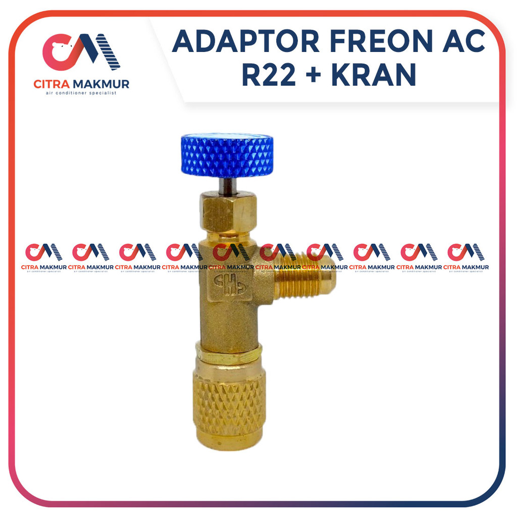 Adaptor Kran Freon AC R22 1/4 Adapter Nepel Converter Fitting Sambungan Refrigrant KQF 341 Hengsen