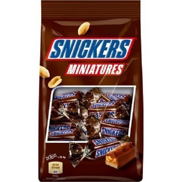 

Cokelat SNICKERS Miniatures 220gram isi 22pcs asal Eropa