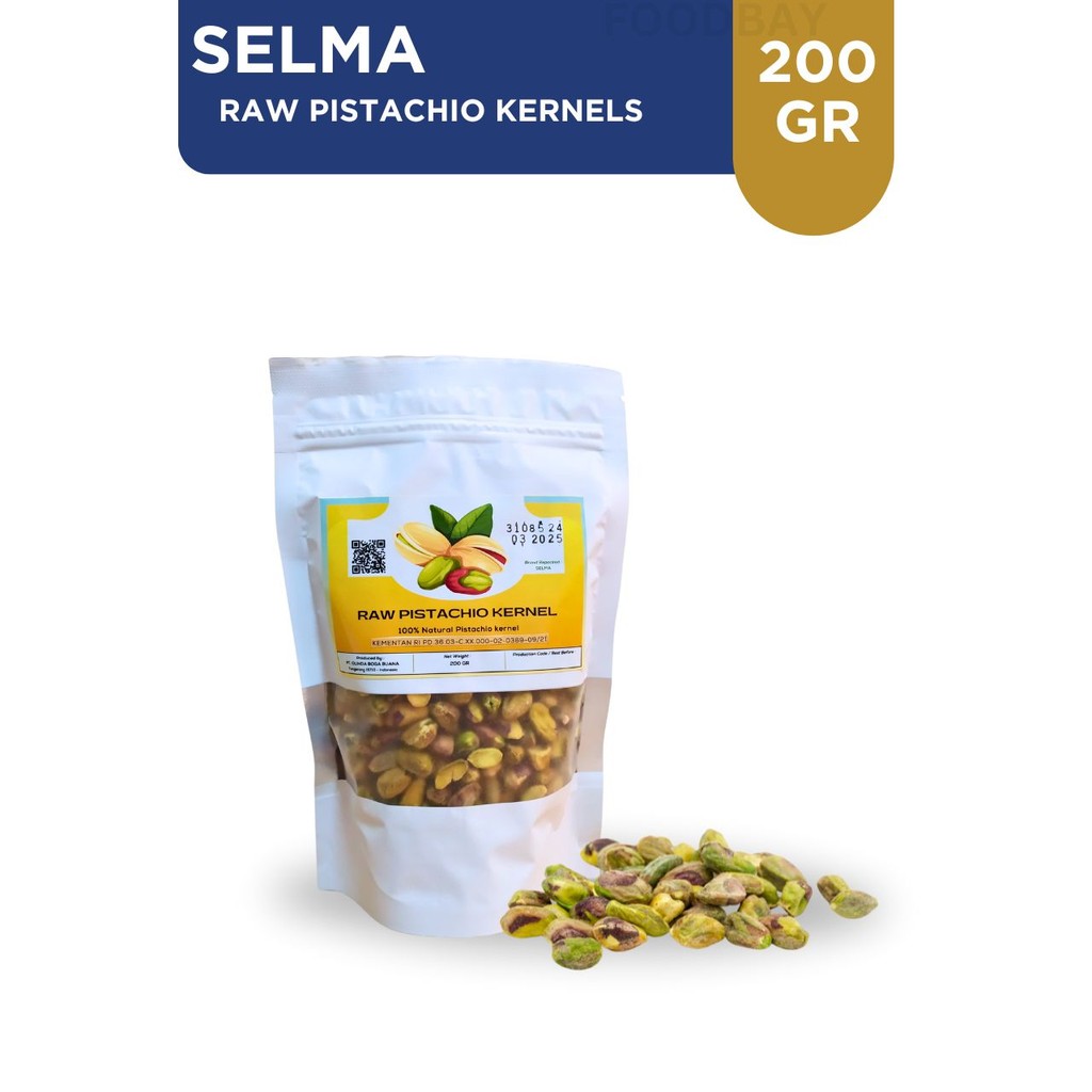 

SELMA Raw Pistachio Kernels Kacang Pistachio Kupas mentah 200 Gr