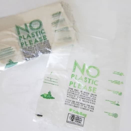 

plastik singkong ramah lingkungan / telobag compostable plastic uk 30