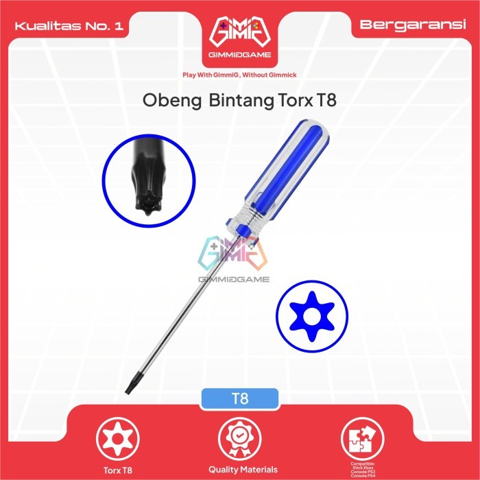 Obeng Bintang Torx T8 Stik Xbox PS3 Slim Super Slim PS4