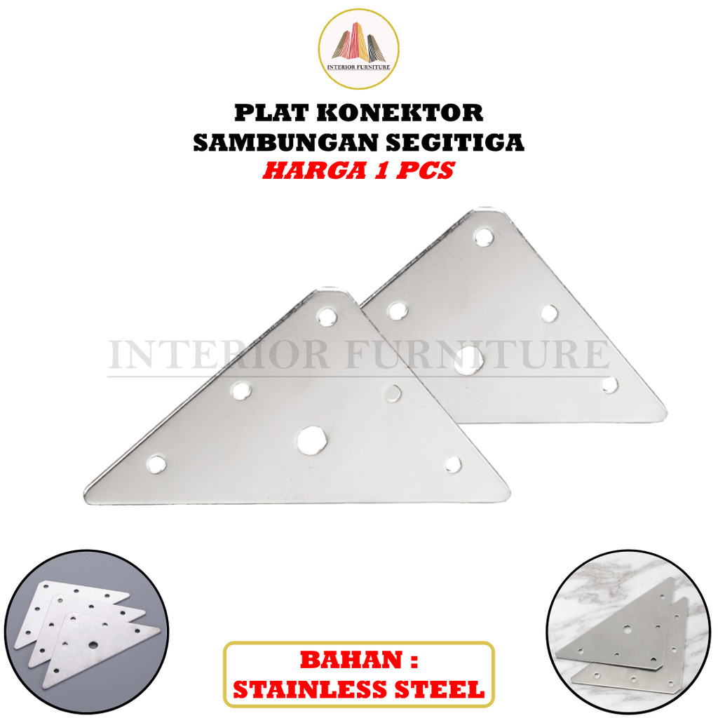Siku Konektor Segitiga Corner Plat Stainless Siku Penyangga Rak Tebal