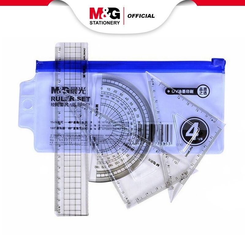 

M&G Penggaris Plastik Transparat Set 4pcs Cocok Untuk Sekolah Desain Praktis Pengukuran Presisi Anti Pecah Ruler Akurat Ringan Digunakan