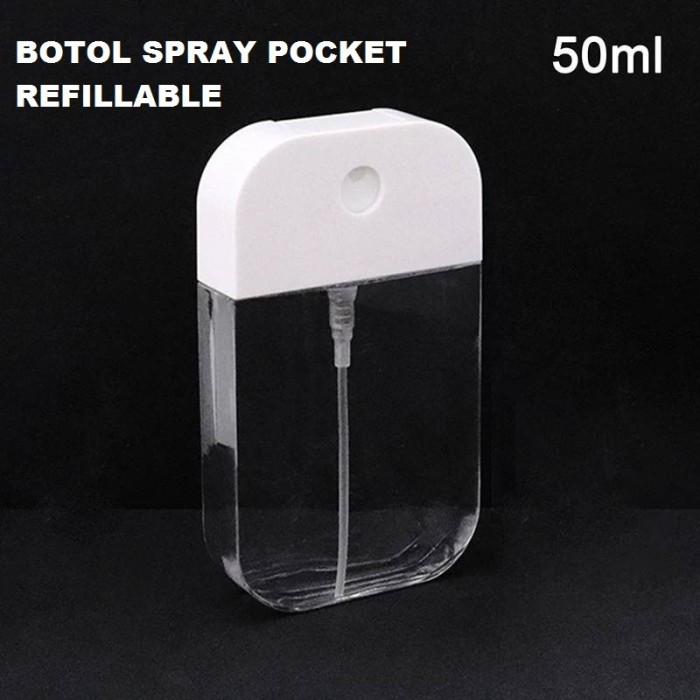 BTL50 Botol Spray Refillable Pocket 50ml Card Plastik Hand Sanitizer Parfum GEN2