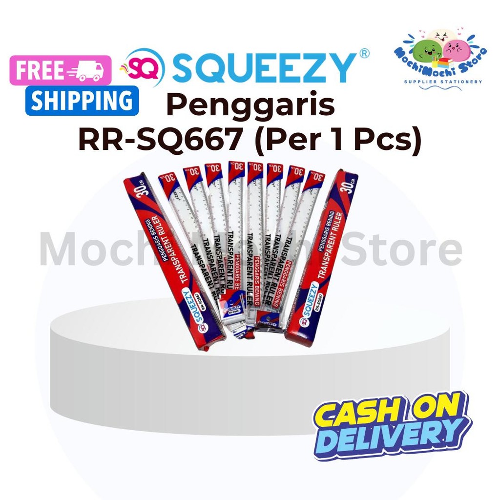 

Penggaris Transparant Plastik 30cm RR-SQ667 | Penggaris Plastik Bening 30cm | Ruler 30 Cm