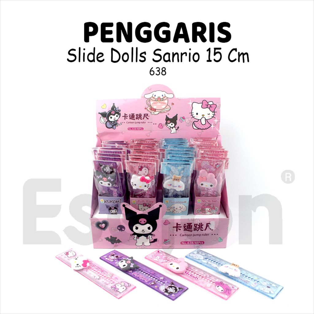 

1buah Penggaris 15cm Slide 638 / Penggaris 15cm Boneka Timbul