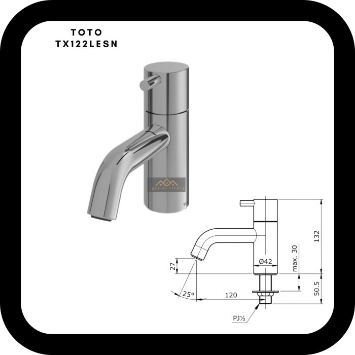 Kran Wastafel TOTO TX 122 LESN /Kran Toto TX122LESN cold only ori toto