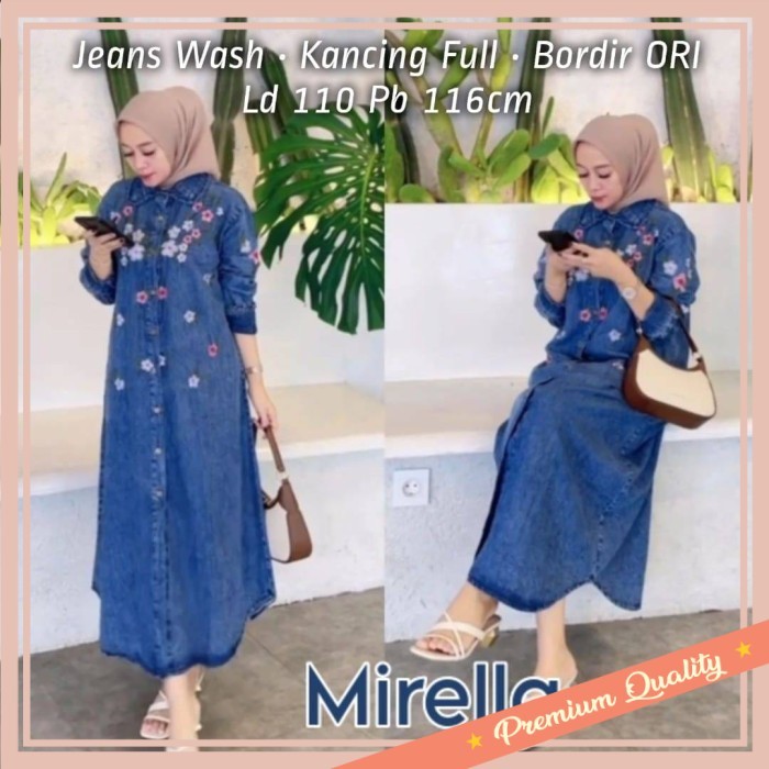 Baju Lebaran Murah Idul Fitri Model Terbaru kekinian /Baju Atasan Wanita Muslim Mirella Tunik Bordir
