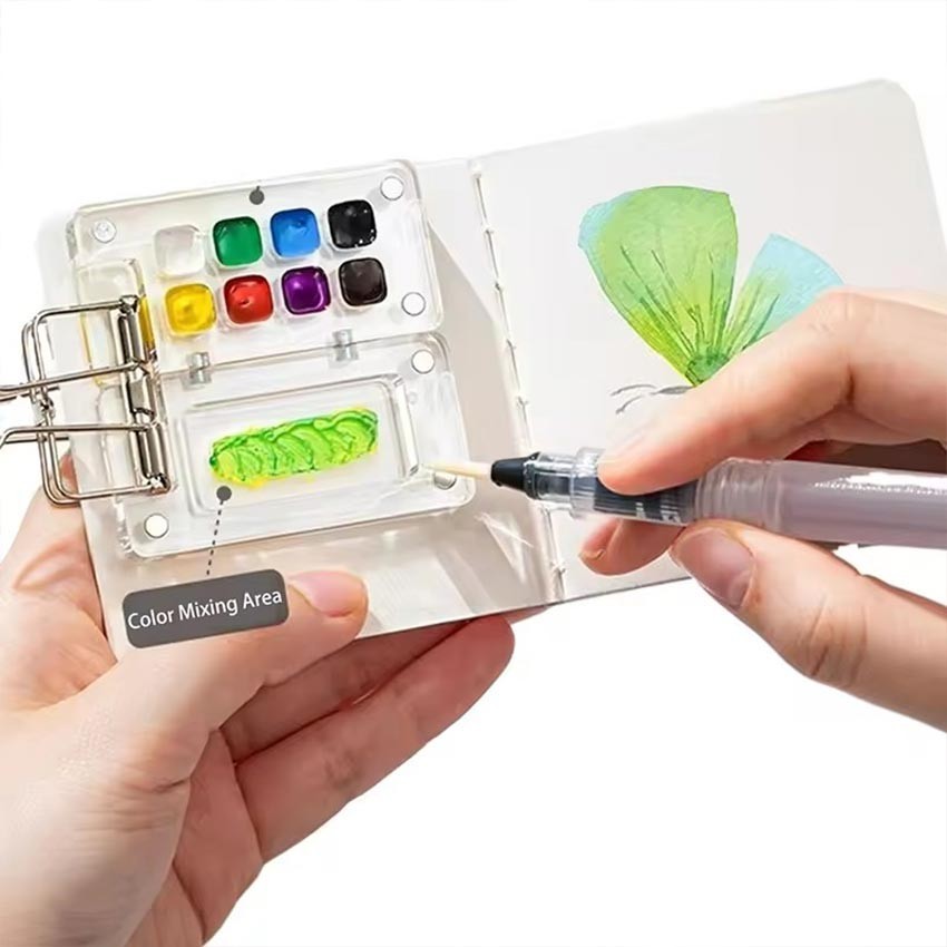 

H7Y Mini Palette Watercolor Lukis Akrilik 15/8 Hole Palete Watercolor Akrilik Mini Palet Lukis