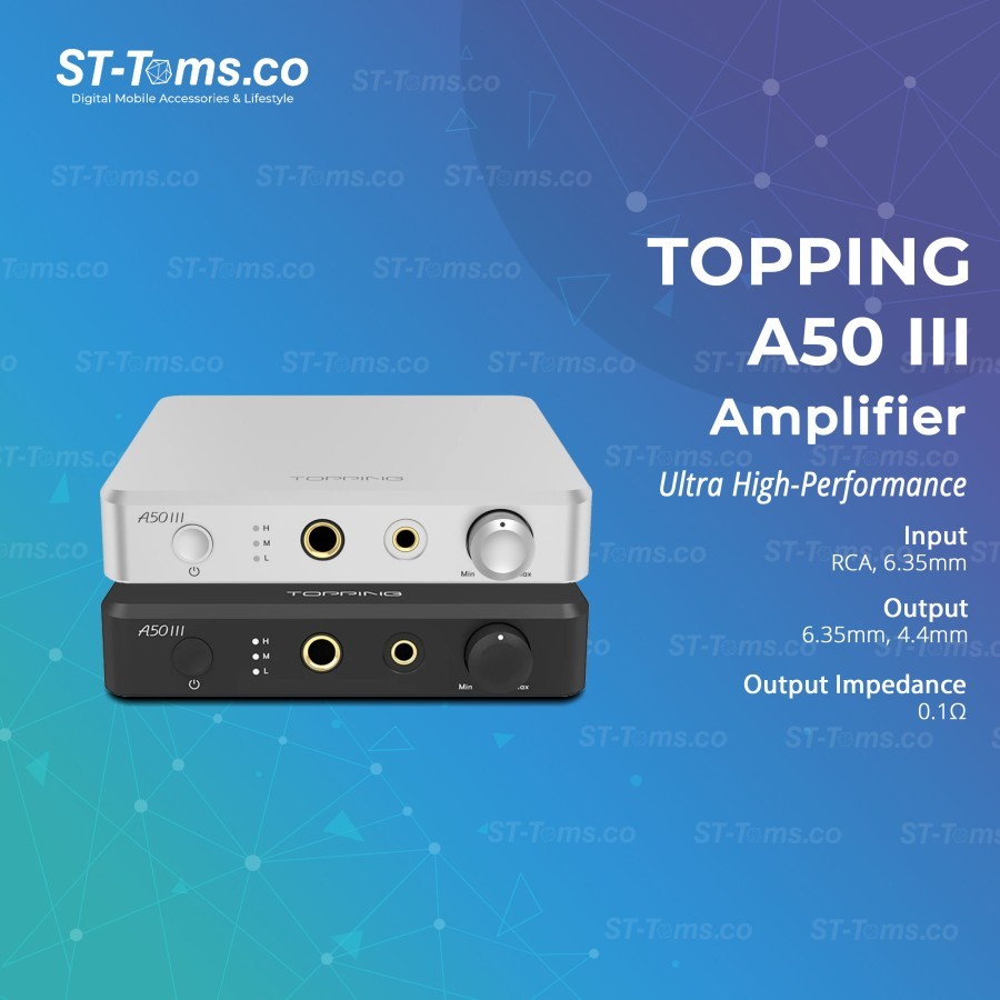Topping A50 III NFCA Module Headphone Amplifier - Silver/Black, Aluminium, 10Hz-100kHz, ±0.1dB