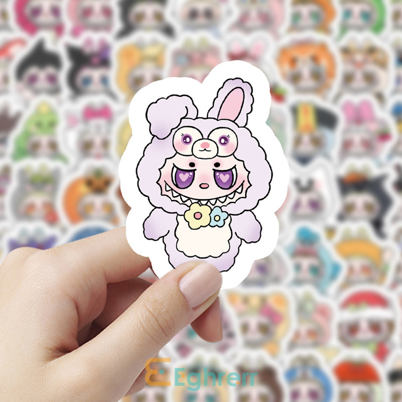

COD Stiker Lucu Kartun Stiker Labubu Cross Dressing Kreatif Stiker Scrapbook Buku Catatan