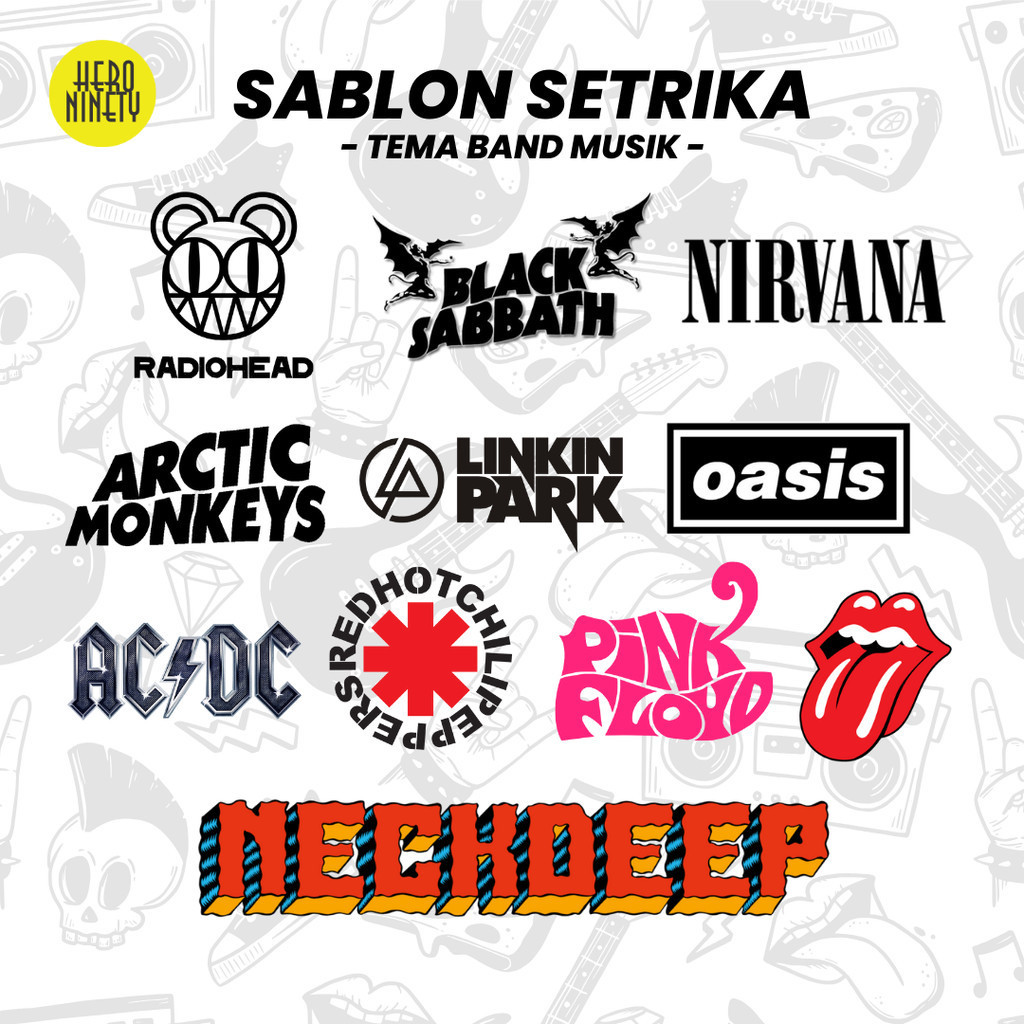 Sablon Setrika Band Ukuran A7 / Sablon Setrika DTF Printing Satuan / Sablon DTF / Stiker DTF