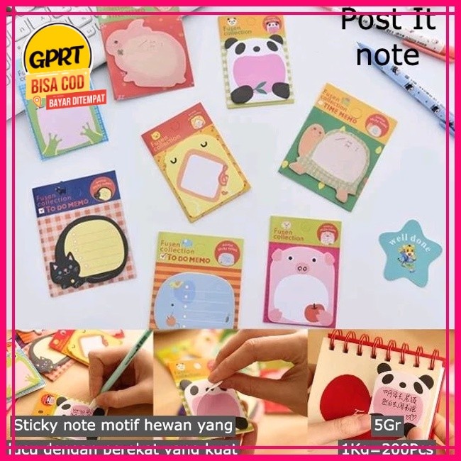 

Post it note Sticky note motif binatang lucu isi 20 Lembar