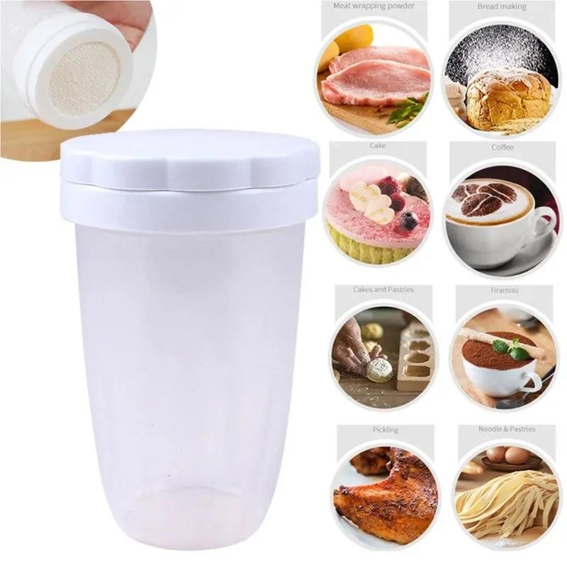 

3PCS Baking Sprinkle Canister Household Flour Sprinkler Cocoa Powder Spice Cylinder Powdered Sugar Sifter