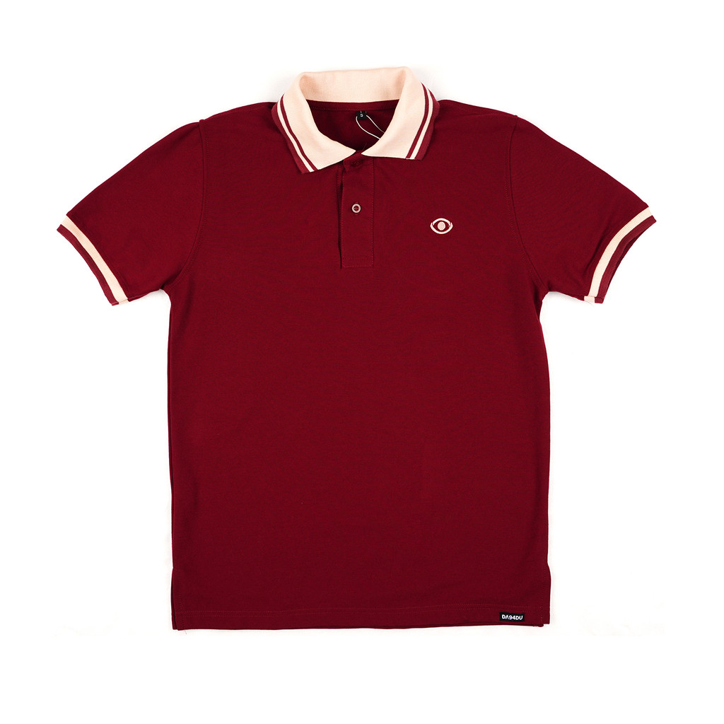 DAGADU Polo Shirt Burgundy | Kaos Polo Lengan Pendek Merah Tua