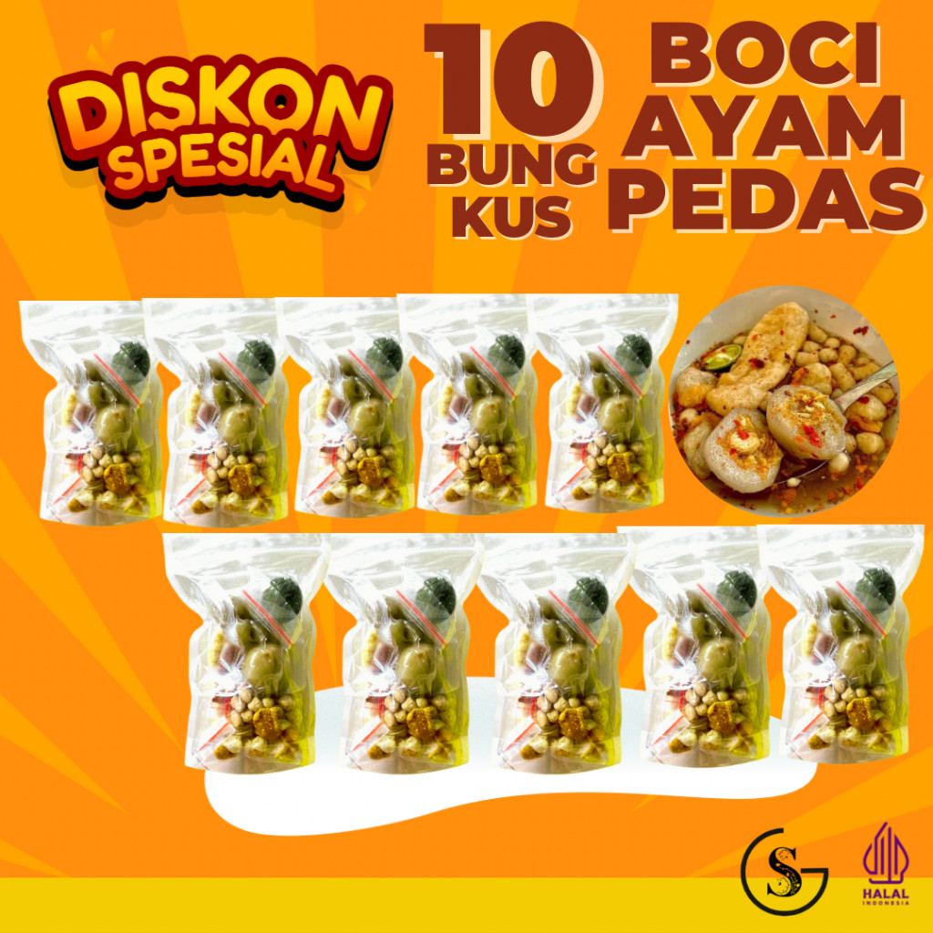 

10 Bungkus Baso Aci Ayam Suwir Pedas Paket Hemat Usaha