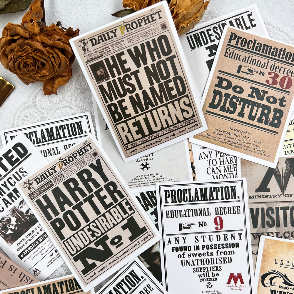 

Square English Poster Stickers Travel Junk Journal DIY Scrapbooking Diary Album Phone TN Collage Tag Sticker Decorative