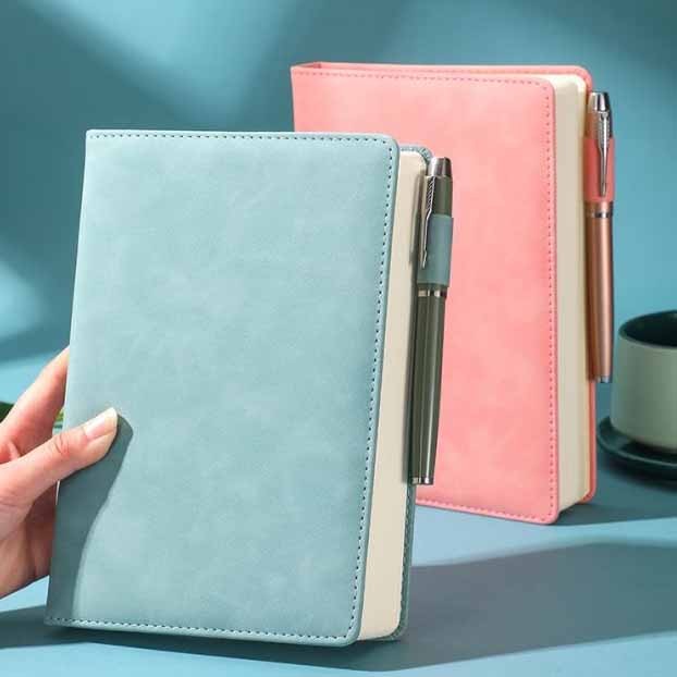 

200 Halaman Notebook Sarung Kulit A5 Buku Diary Kerja Meeting Planner Buku Catatan Hardcover Buku Tulis Notepad Diary For Student Back To School Office Stationery