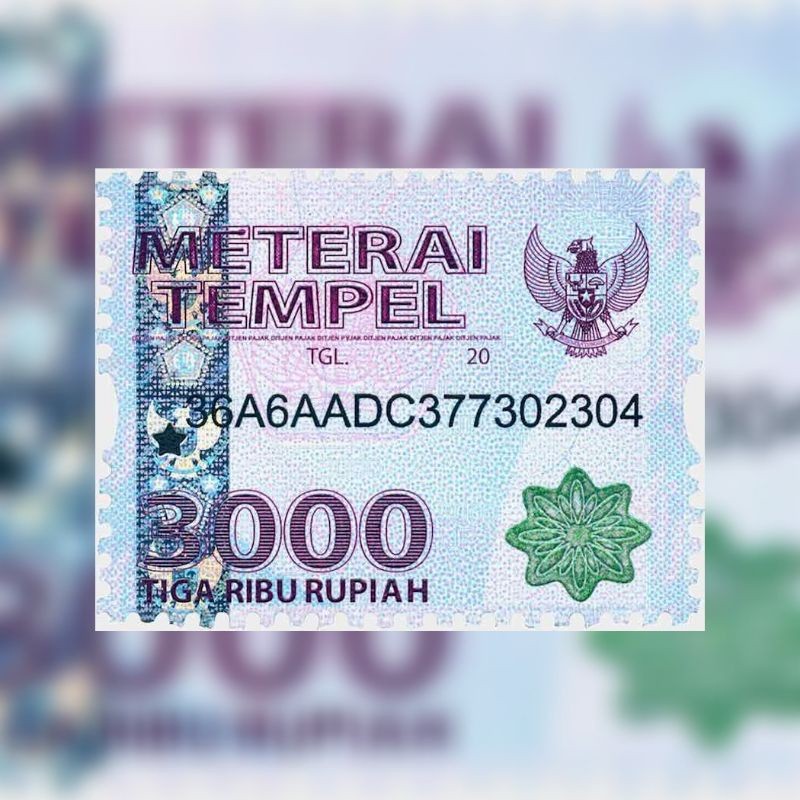 

Materai 3000 / Meterai tempel 3000 tahun 2006-2020 lolos sinar uv (Asli)