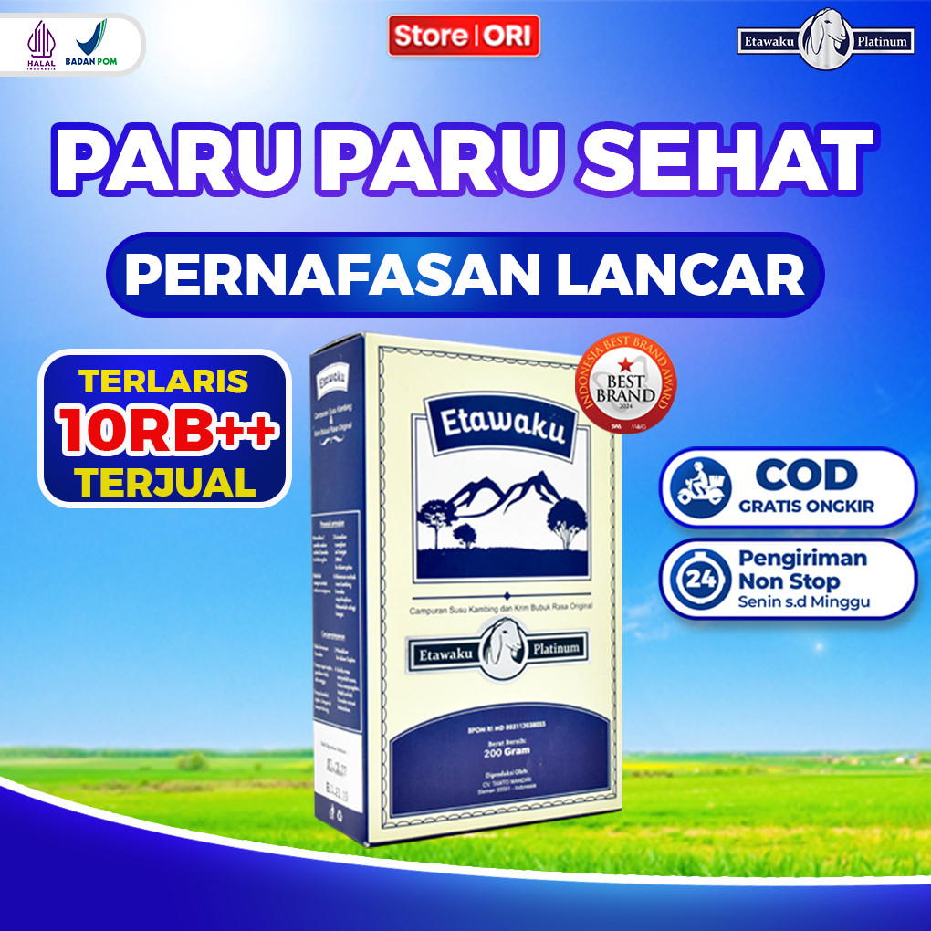 

Etawaku Platinum Susu Kambing Segar Etawa Bubuk Krimer Nabati Atasi Masalah Pernafasan Isi 200 Gram