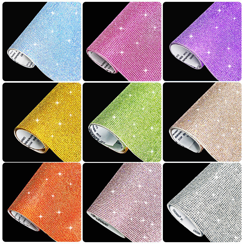 Ready DIY Stiker Kristal Berlian Imitasi 12*20cm Crystal Rhinestones Sticker Untuk Dekorasi Mobil / 