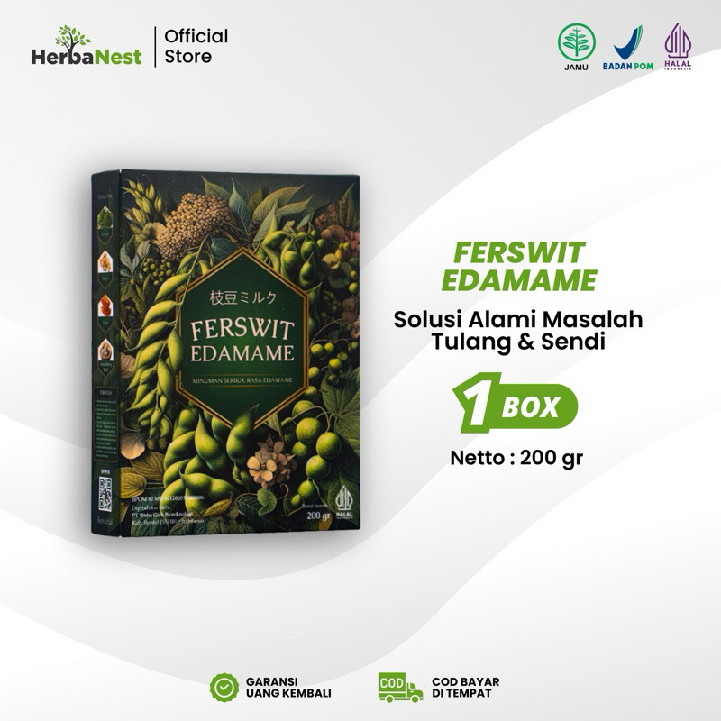 

Ferswit Susu Edamame Jepang Untuk Kolesterol, Asam Urat, Nyeri Sendi & Tulang 100% Original Paket 1 Box