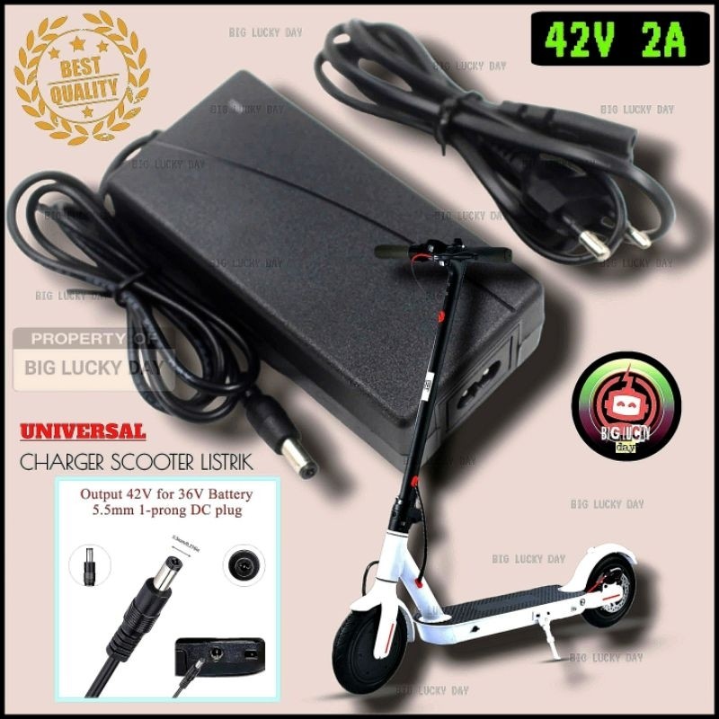 Charger 36v lithium output 42v 2A scooter listrik exotic inokim light fiido dyu himo cas batre 18650