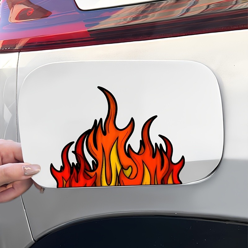 Stiker Vinyl Api Kreatif Perekat Diri untuk Tangki Bensin Mobil Truk SUV Sepeda Motor Kendaraan List