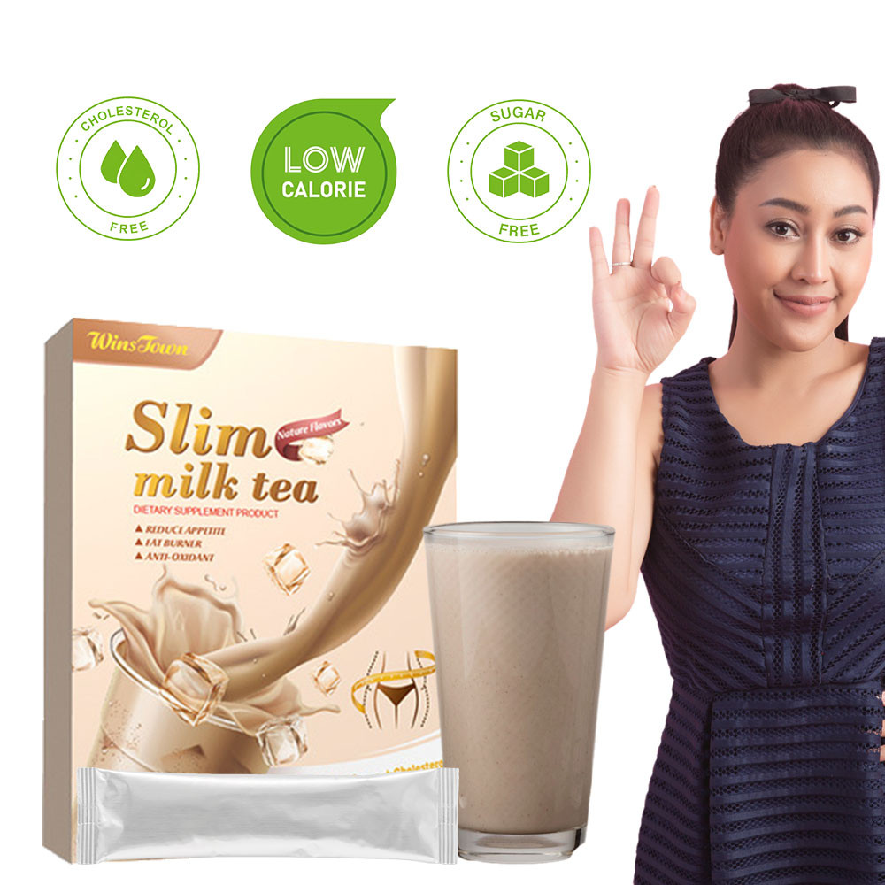 

Winstown Slim Milk Tea Minuman Diet 5 Varian Rasa – 100g (10 Sachet), Mengenyangkan