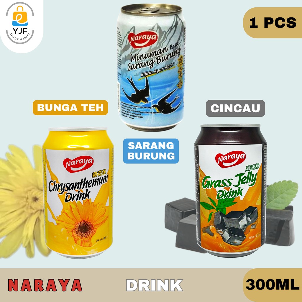 

Naraya Kaleng 300ml / 1 PCS / Naraya Minuman Sarang Burung / Naraya Minuman Bunga Krisantemum / Naraya Minuman Cincau 300ml